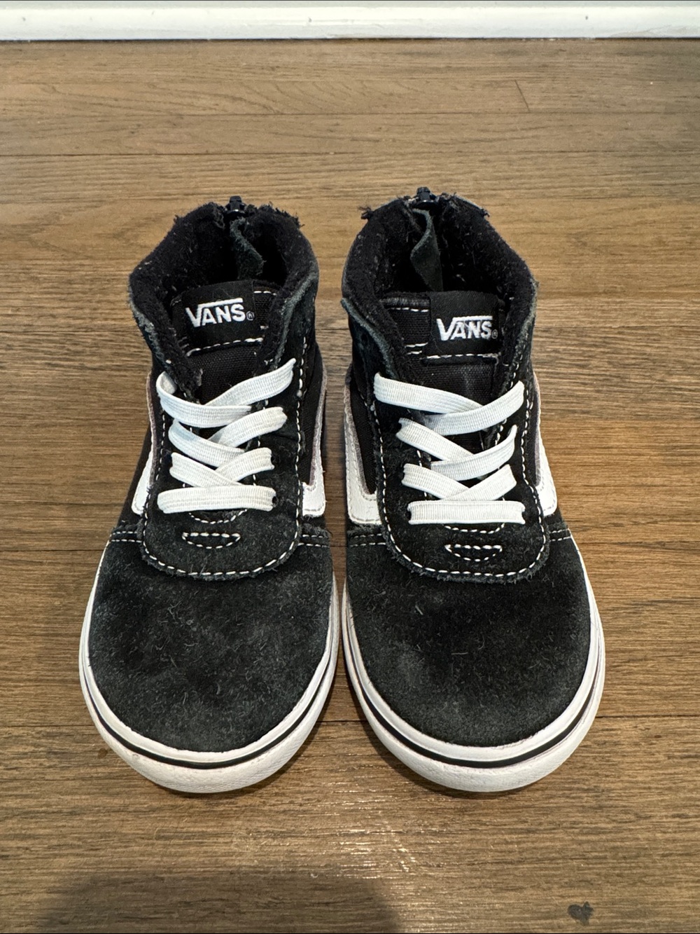 Vans Kids Black and White High-Top Sneakers